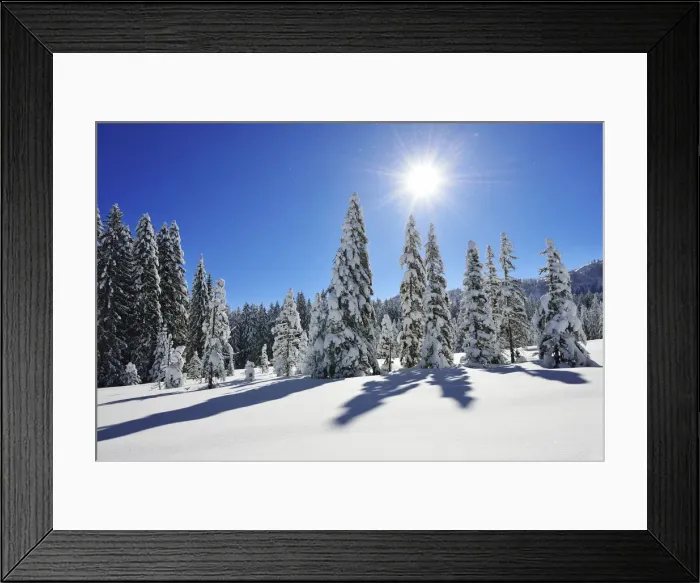 Framed Print : The frozen landscape on the Fellhorn, Reit im Winkl, Bayern, Germany, Model Released