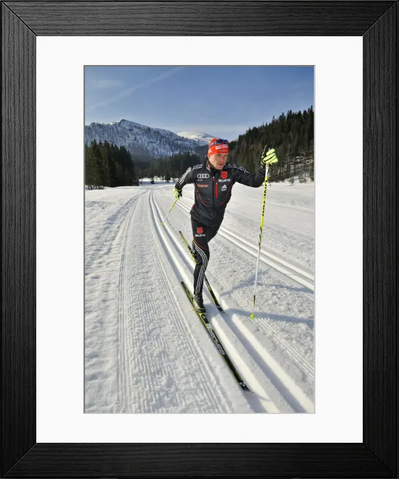 Framed Print : Cross-country skiing, Tobias Angerer, Hemmersuppenalm, Reit im Winkl, Chiemgau, Upper