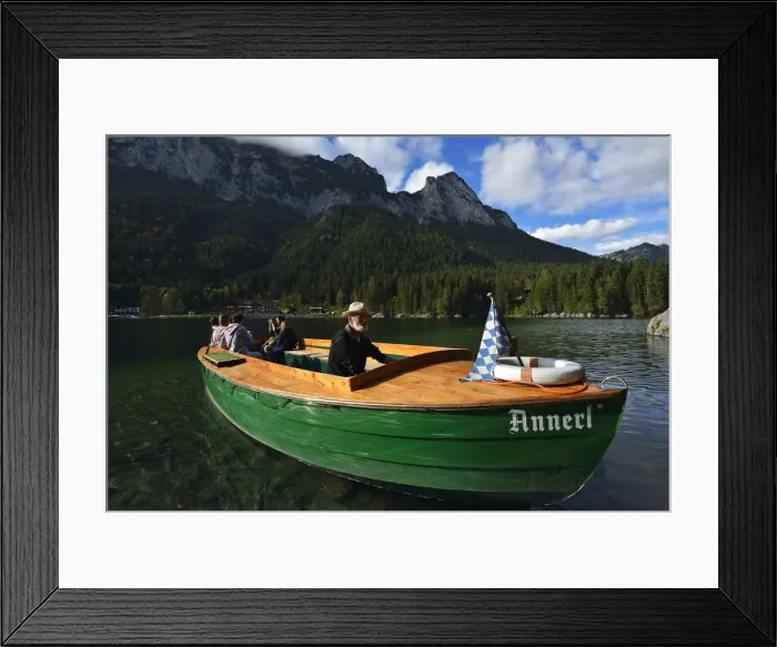 Framed Print : Ferry at Annerl Hintersee, Ramsau, Berchtesgaden, Upper Bavaria, Bavaria, Germany Framed Print : Ferry at Annerl Hintersee, Ramsau, Berchtesgaden, Upper Bavaria, Bavaria, Germany