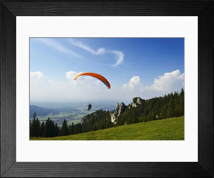Framed Print : Paraglider at Kampenwand, Chiemgau, Upper Bavaria, Bavaria, Germany Framed Print : Paraglider at Kampenwand, Chiemgau, Upper Bavaria, Bavaria, Germany