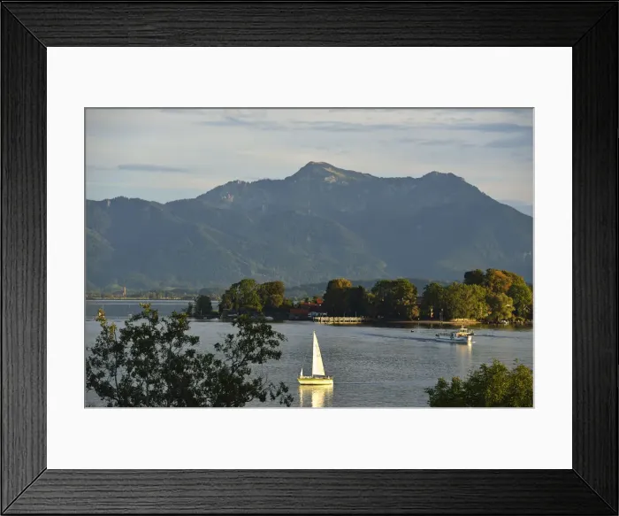 Framed Print : Chiemsee, Gstadt, Chiemgau, Bavaria, Germany