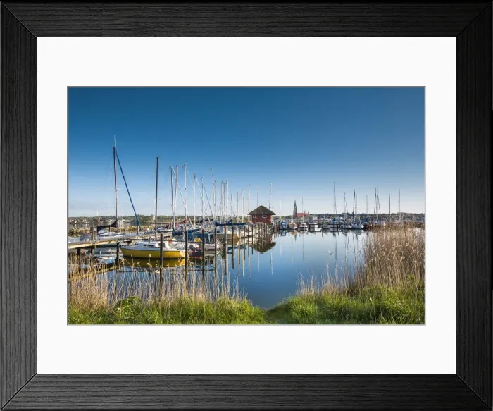 Framed Print : View over Schlei fjord towards Schleswig, Baltic coast, Schleswig-Holstein, Germany