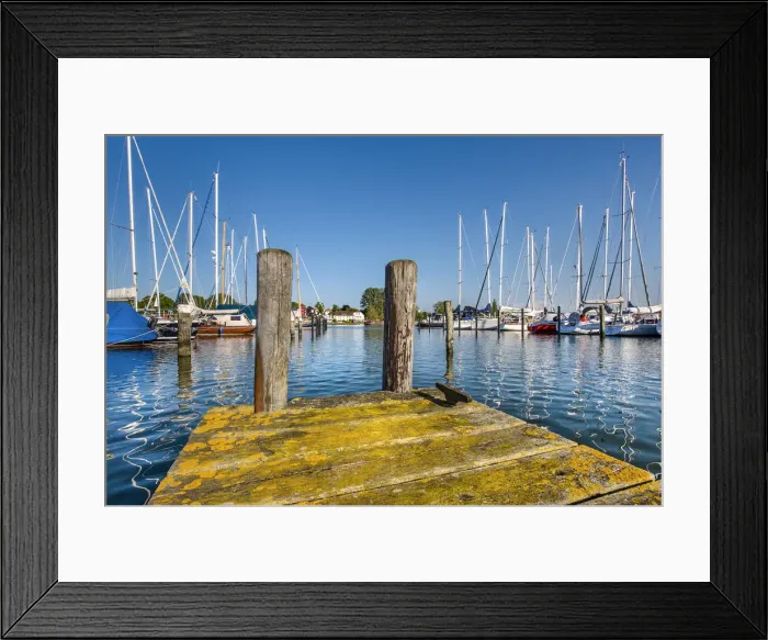 Framed Print : Marina in Arnis, Schlei fjord, Baltic coast, Schleswig-Holstein, Germany