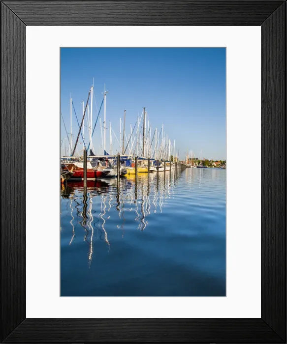 Framed Print : Marina in Arnis, Schlei fjord, Baltic coast, Schleswig-Holstein, Germany
