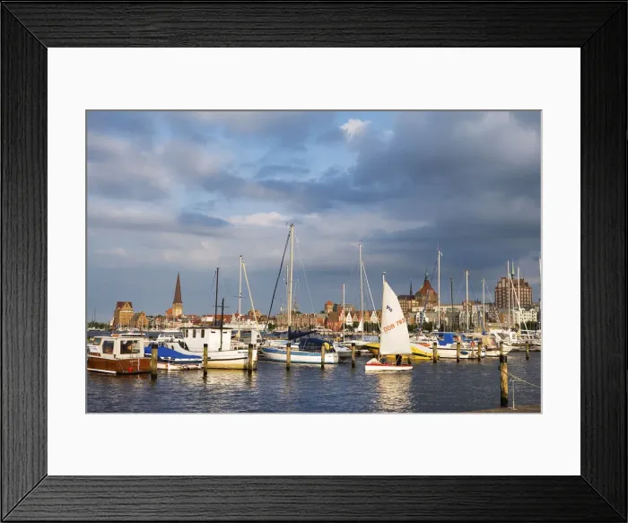 Framed Print : View over the river Warnow, old town, Rostock, Mecklenburg-Western Pomerania, Germany Framed Print : View over the river Warnow, old town, Rostock, Mecklenburg-Western Pomerania, Germany