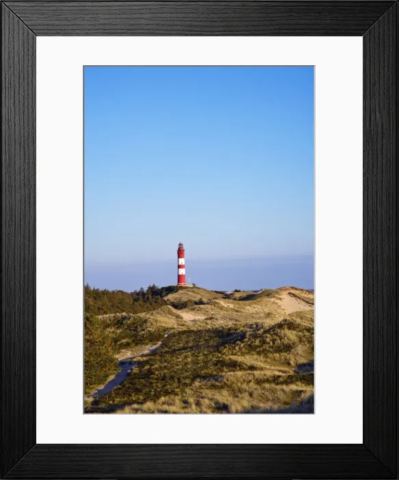 Framed Print : Lighthouse in the dunes, Amrum Island, North Frisian Islands, Schleswig Holstein, Germany