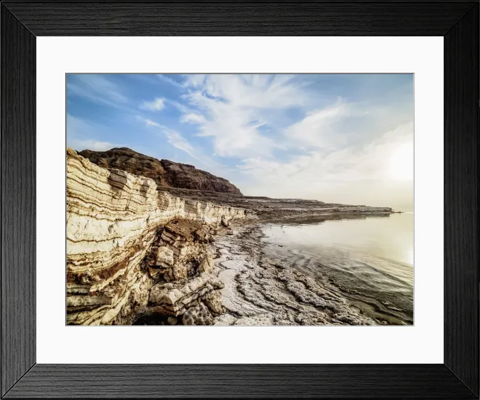Framed Print : Salt Formations on the shore of the Dead Sea, Karak Governorate, Jordan Framed Print : Salt Formations on the shore of the Dead Sea, Karak Governorate, Jordan