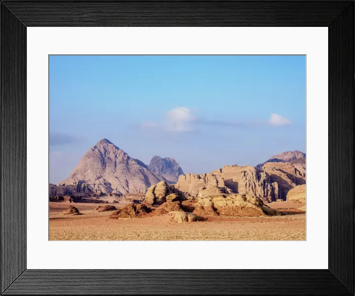 Framed Print : Landscape of Wadi Rum, Aqaba Governorate, Jordan Framed Print : Landscape of Wadi Rum, Aqaba Governorate, Jordan