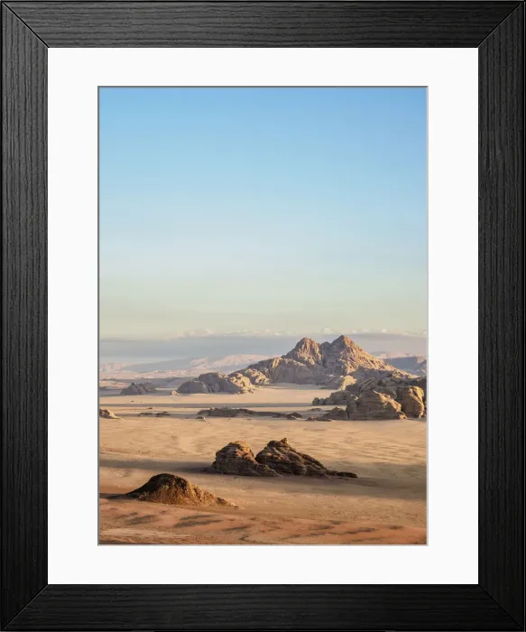 Framed Print : Landscape of Wadi Rum at sunrise, aerial view from a balloon, Aqaba Governorate, Jordan Framed Print : Landscape of Wadi Rum at sunrise, aerial view from a balloon, Aqaba Governorate, Jordan