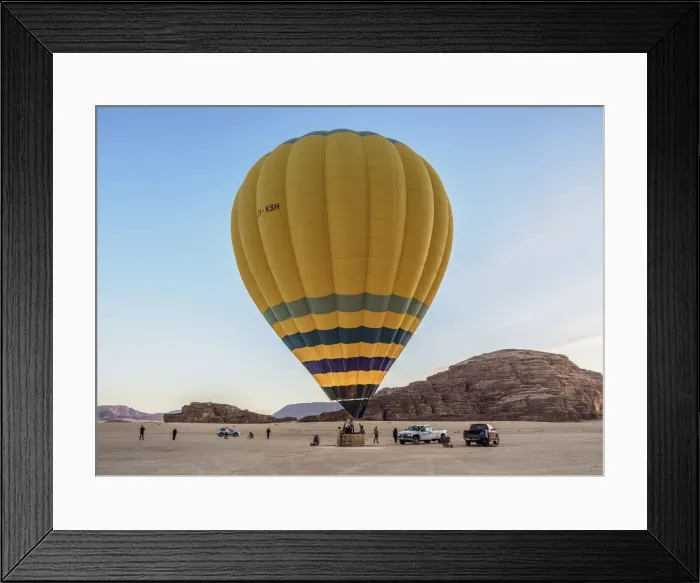 Framed Print : Balloon at Wadi Rum, Aqaba Governorate, Jordan