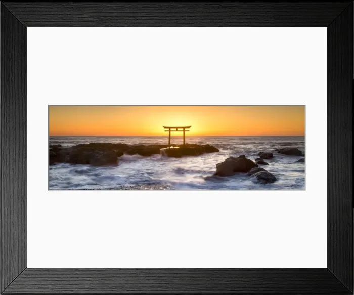 Framed Print : Japanese torii gate at the coast, Ibaraki, Oarai, Japan Framed Print : Japanese torii gate at the coast, Ibaraki, Oarai, Japan