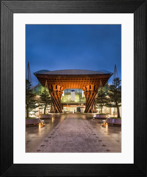 Framed Print : The Tsuzumi Gate at JR Kanazawa Station, Ishikawa Prefecture, Japan