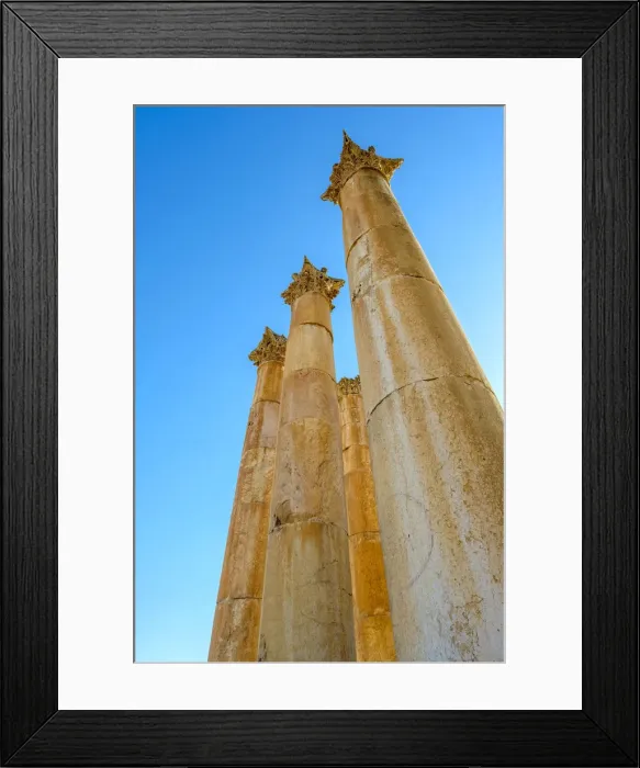 Framed Print : Jordan, Jerash Governorate, Jerash. Columns in the ancient Roman city of Gerasa Framed Print : Jordan, Jerash Governorate, Jerash. Columns in the ancient Roman city of Gerasa