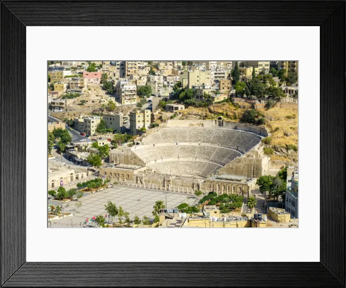 Framed Print : Jordan, Amman Governorate, Amman. 2nd-century Roman theatre on the Hashemite Plaza
