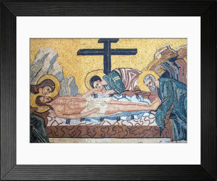 Framed Print : Jordan, Madaba Governorate, Madaba. Religious mosaic, depiction of Jesus inside Framed Print : Jordan, Madaba Governorate, Madaba. Religious mosaic, depiction of Jesus inside