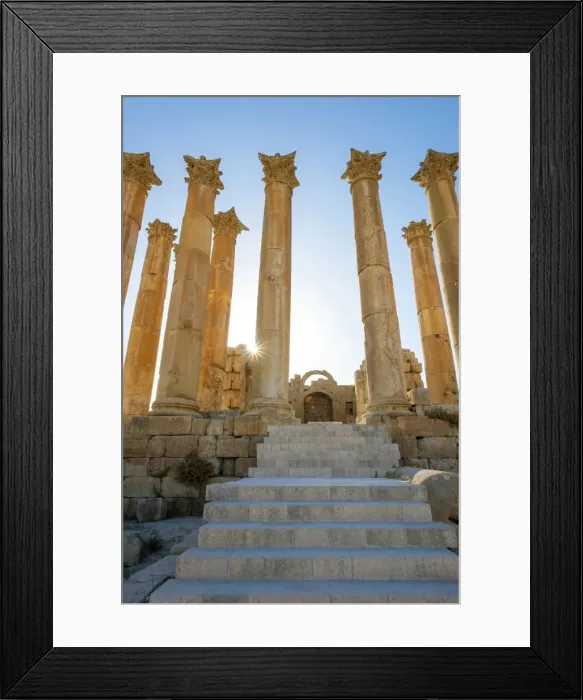 Framed Print : Jordan, Jerash Governorate, Jerash. Columns in the ancient Roman city of Gerasa Framed Print : Jordan, Jerash Governorate, Jerash. Columns in the ancient Roman city of Gerasa