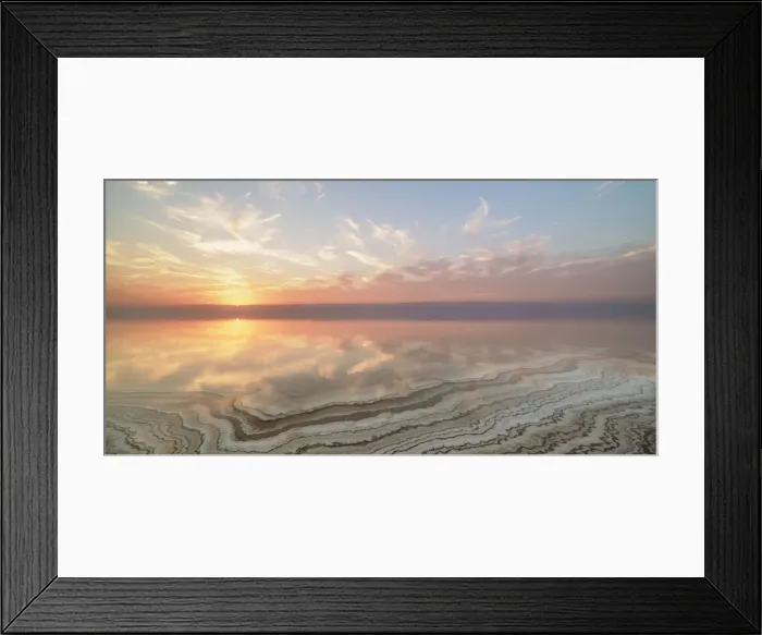 Framed Print : Salt Formations on the shore of the Dead Sea at sunset, Karak Governorate, Jordan Framed Print : Salt Formations on the shore of the Dead Sea at sunset, Karak Governorate, Jordan