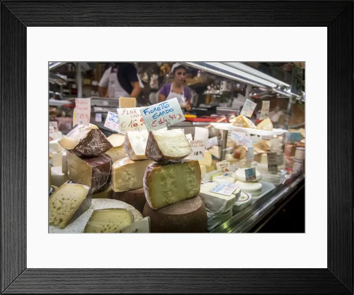 Framed Print : Europe, Italy, cheese at the market Framed Print : Europe, Italy, cheese at the market