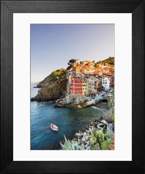 Framed Print : Sunrise over the colourful houses Framed Print : Sunrise over the colourful houses