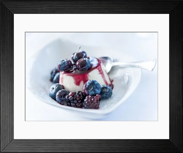 Framed Print : Europe, Italy. Panna cotta with berries Framed Print : Europe, Italy. Panna cotta with berries