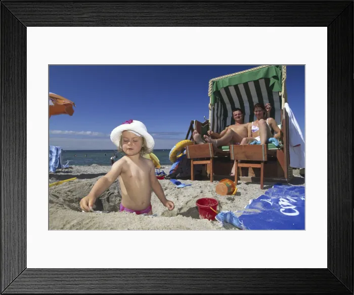 Framed Print : Family on the beach of Heiligenhafen, Kieler Bucht, Schleswig-Holstein, Germany Framed Print : Family on the beach of Heiligenhafen, Kieler Bucht, Schleswig-Holstein, Germany