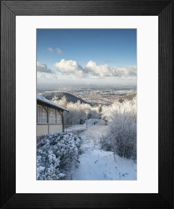 Framed Print : View towards Heidelberg from top of the Kaonigstuhl the highest mountain in the Odenwald Framed Print : View towards Heidelberg from top of the Kaonigstuhl the highest mountain in the Odenwald