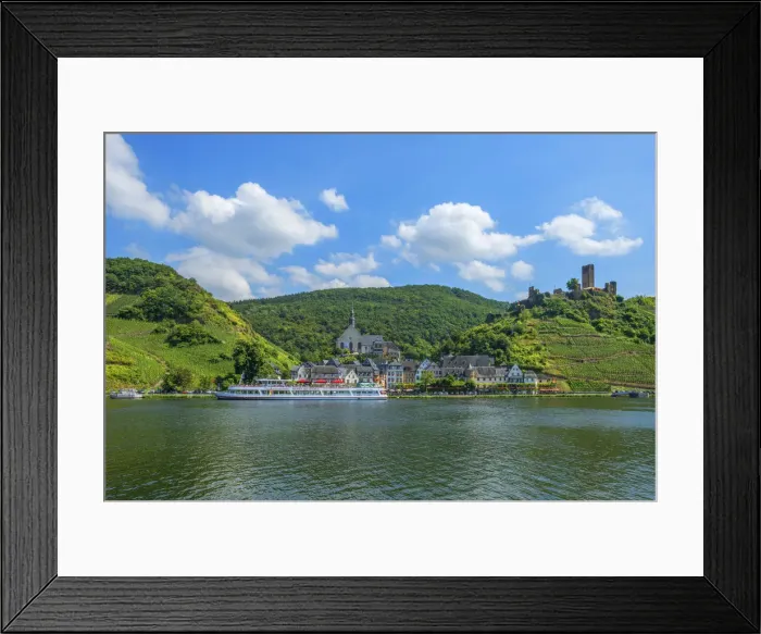 Framed Print : Beilstein with river Mosel and ruins of the Metternich castle, Rhineland-Palatinate