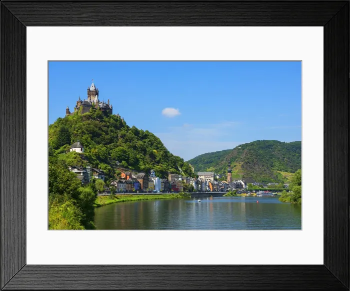 Framed Print : Reichsburg with river Mosel and Cochem, Rhineland-Palatinate, Germany Framed Print : Reichsburg with river Mosel and Cochem, Rhineland-Palatinate, Germany