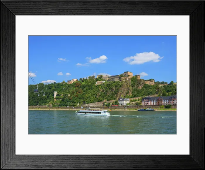 Framed Print : River Rhine with Ehrenbreitstein fortress, Koblenz, Rhineland-Palatinate, Germany Framed Print : River Rhine with Ehrenbreitstein fortress, Koblenz, Rhineland-Palatinate, Germany