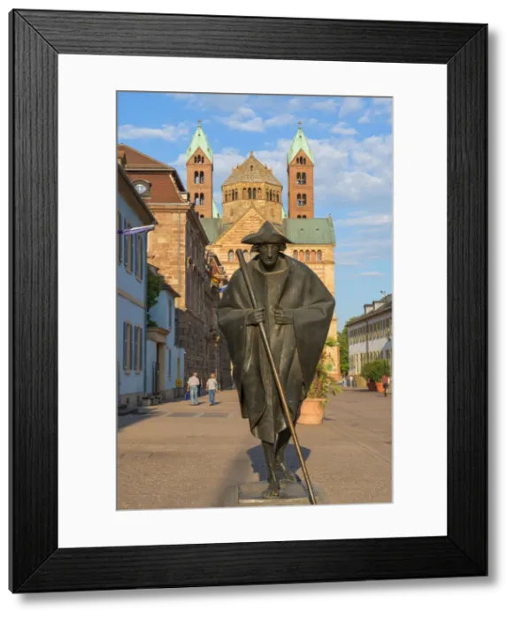 Framed Print : Statue of Jakob the Pilgrim with Dome cathedral, UNESCO World Heritage Site, Speyer Framed Print : Statue of Jakob the Pilgrim with Dome cathedral, UNESCO World Heritage Site, Speyer