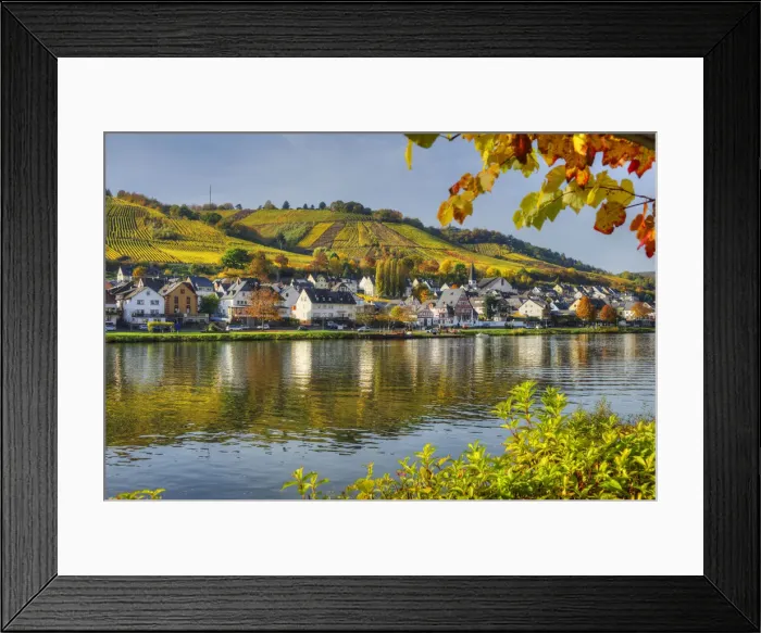 Framed Print : River Mosel with Zell-Kaimt, Rhineland-Palatinate, Germany Framed Print : River Mosel with Zell-Kaimt, Rhineland-Palatinate, Germany