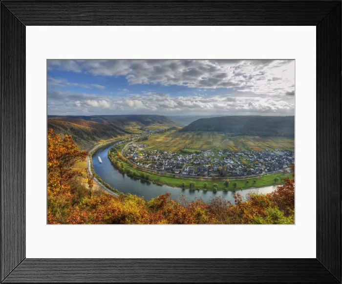 Framed Print : River Mosel with Ernst at fall, Rhineland-Palatinate, Germany Framed Print : River Mosel with Ernst at fall, Rhineland-Palatinate, Germany