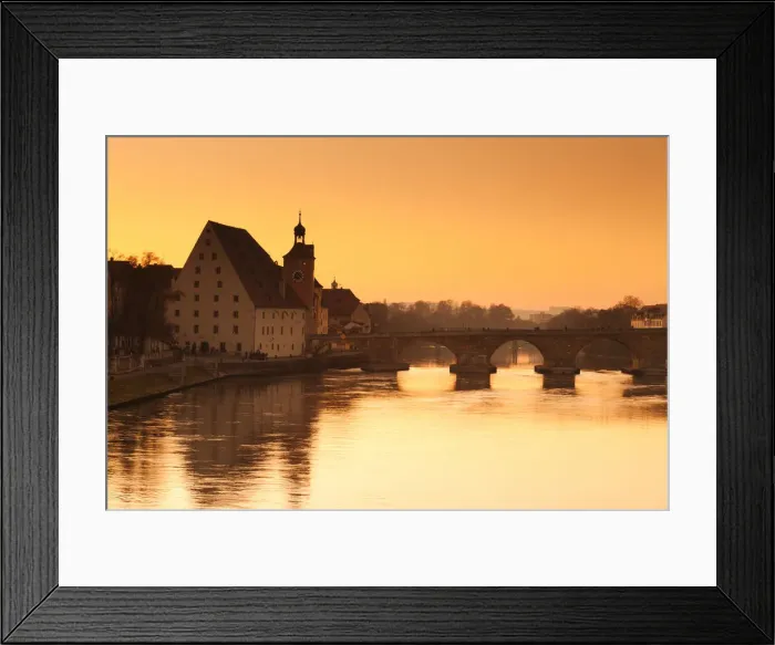 Framed Print : River Danube at Sunset, Regensburg, Bavaria, Germany Framed Print : River Danube at Sunset, Regensburg, Bavaria, Germany