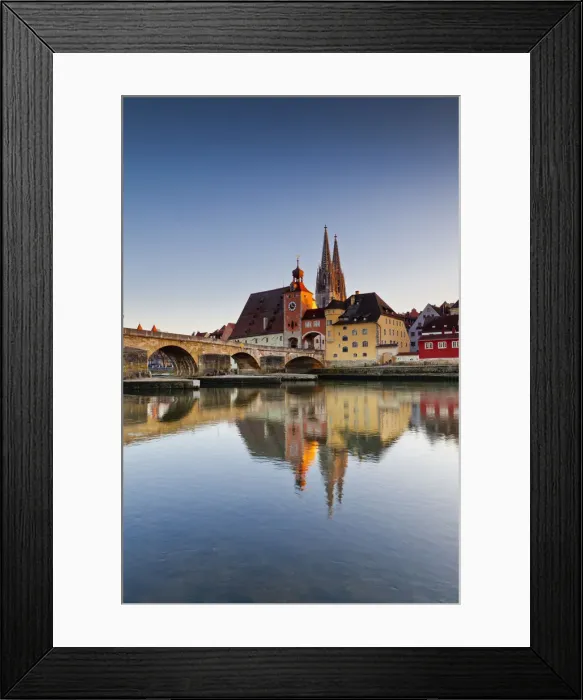 Framed Print : Stone Bridge & St. Peters Cathedral, Regensburg, Bavaria, Germany Framed Print : Stone Bridge & St. Peters Cathedral, Regensburg, Bavaria, Germany