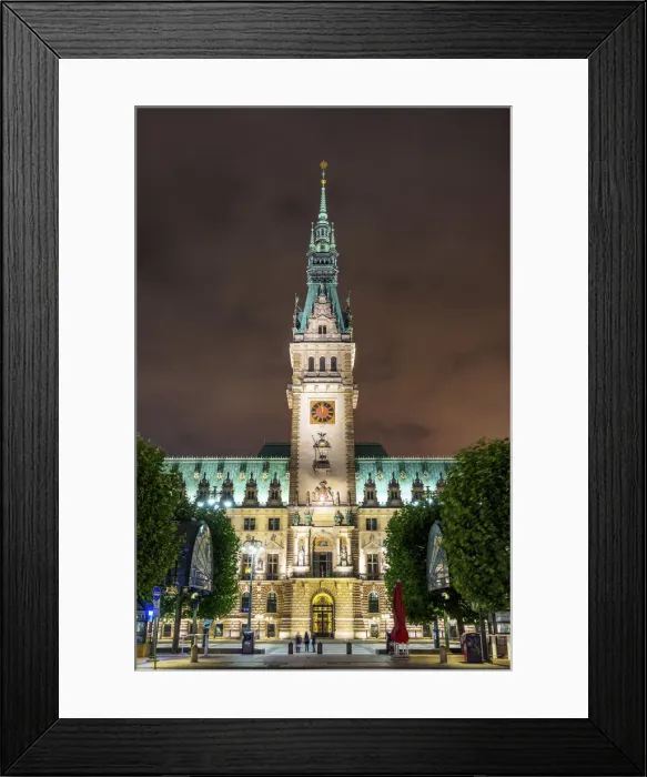 Framed Print : Rathaus at NIght, Hamburg, Germany Framed Print : Rathaus at NIght, Hamburg, Germany