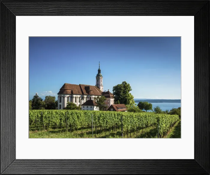 Framed Print : Birnau Church & Vineyard, Lake Constance, Germany