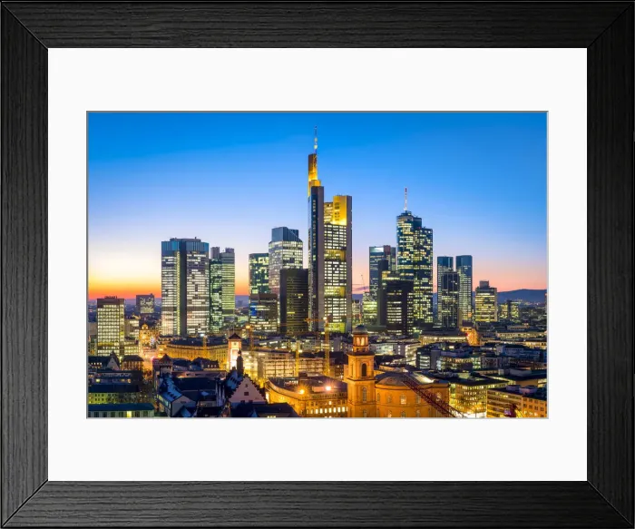 Framed Print : Central business district of Frankfurt am Main, Hesse, Germany Framed Print : Central business district of Frankfurt am Main, Hesse, Germany