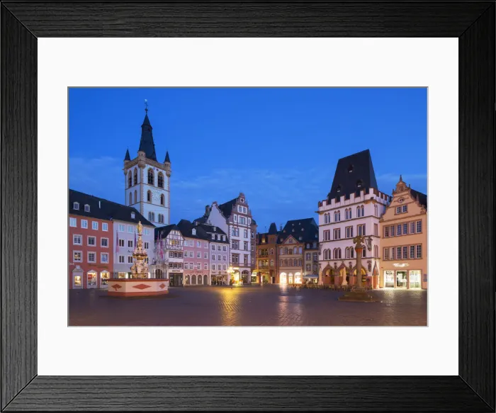 Framed Print : Main Square at dawn, Trier, Rhineland-Palatinate, Germany Framed Print : Main Square at dawn, Trier, Rhineland-Palatinate, Germany