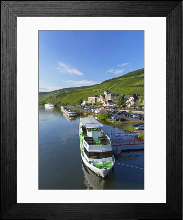 Framed Print : View of River Moselle and Bernkastel-Kues, Rhineland-Palatinate, Germany Framed Print : View of River Moselle and Bernkastel-Kues, Rhineland-Palatinate, Germany