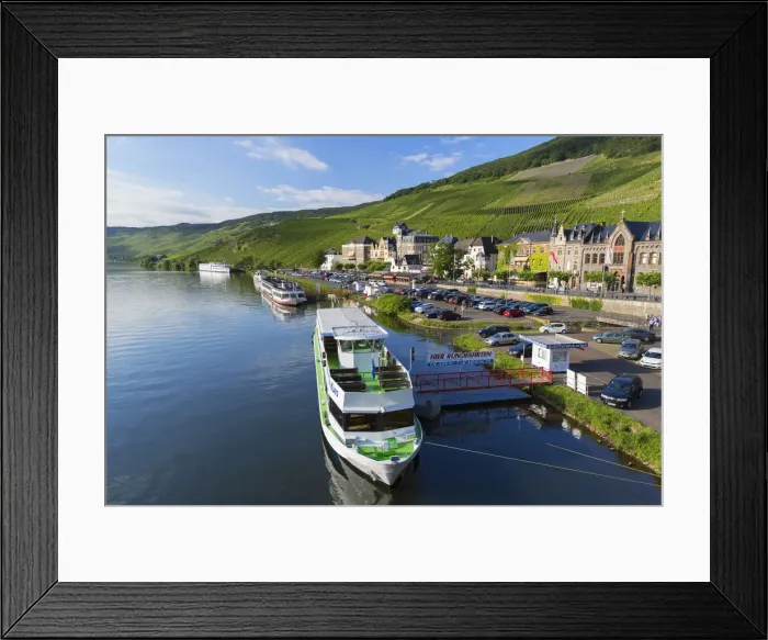 Framed Print : View of River Moselle and Bernkastel-Kues, Rhineland-Palatinate, Germany Framed Print : View of River Moselle and Bernkastel-Kues, Rhineland-Palatinate, Germany