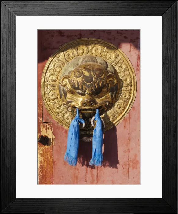 Framed Print : Mongolia, Ovorkhangai, Kharkhorin. Erdene Zuu Monastery, Door detail Framed Print : Mongolia, Ovorkhangai, Kharkhorin. Erdene Zuu Monastery, Door detail