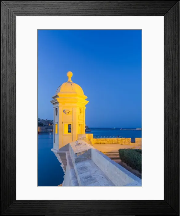 Framed Print : Malta, South Eastern Region, Valletta. A Vedette, or Watchtower in Gardjola Gardens Framed Print : Malta, South Eastern Region, Valletta. A Vedette, or Watchtower in Gardjola Gardens