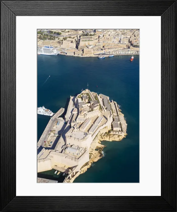 Framed Print : Malta, South Eastern Region, Valletta. Aerial view of Fort St. Angelo on Vittoriosa Framed Print : Malta, South Eastern Region, Valletta. Aerial view of Fort St. Angelo on Vittoriosa