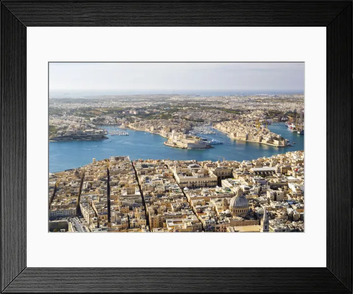 Framed Print : Malta, South Eastern Region, Valletta. Aerial view of Valletta, Grand Harbour Framed Print : Malta, South Eastern Region, Valletta. Aerial view of Valletta, Grand Harbour