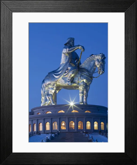 Framed Print : Mongolia, Tov Province, Tsonjin Boldog. A 40m tall statue of Genghis Khan on horseback Framed Print : Mongolia, Tov Province, Tsonjin Boldog. A 40m tall statue of Genghis Khan on horseback