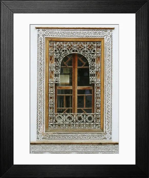 Framed Print : Decorated window in the Marrakech medina. Morocco Framed Print : Decorated window in the Marrakech medina. Morocco