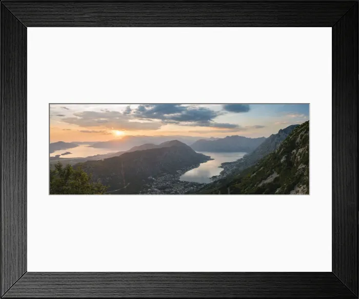 Framed Print : View of The Bay of Kotor at sunset, Montenegro Framed Print : View of The Bay of Kotor at sunset, Montenegro