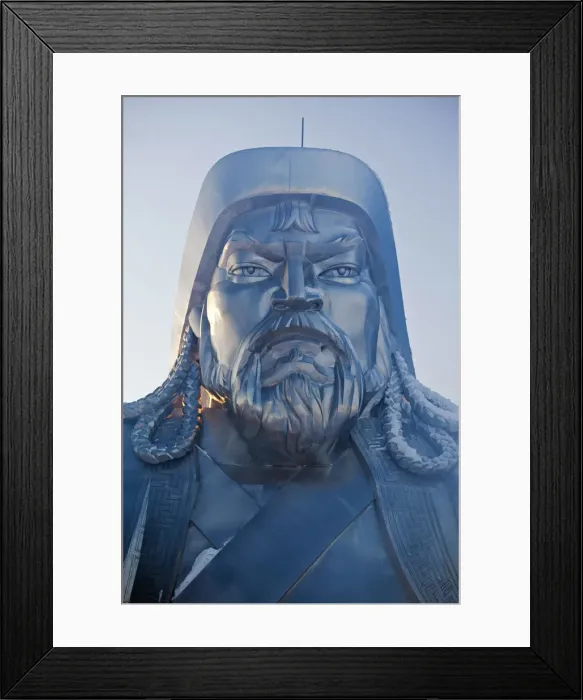 Framed Print : Mongolia, Tov Province, Tsonjin Boldog. A 40m tall statue of Genghis Khan on horseback Framed Print : Mongolia, Tov Province, Tsonjin Boldog. A 40m tall statue of Genghis Khan on horseback