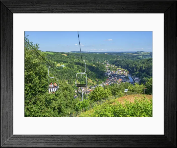 Framed Print : Cable car with Vianden, Kanton Vianden, Luxembourg Framed Print : Cable car with Vianden, Kanton Vianden, Luxembourg