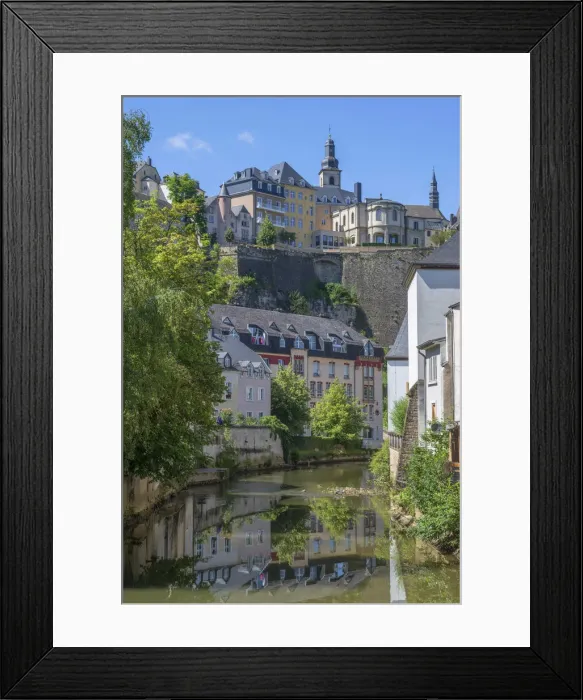 Framed Print : Alzette valley with Eglise St. Michel, Grund, Luxembourg Framed Print : Alzette valley with Eglise St. Michel, Grund, Luxembourg